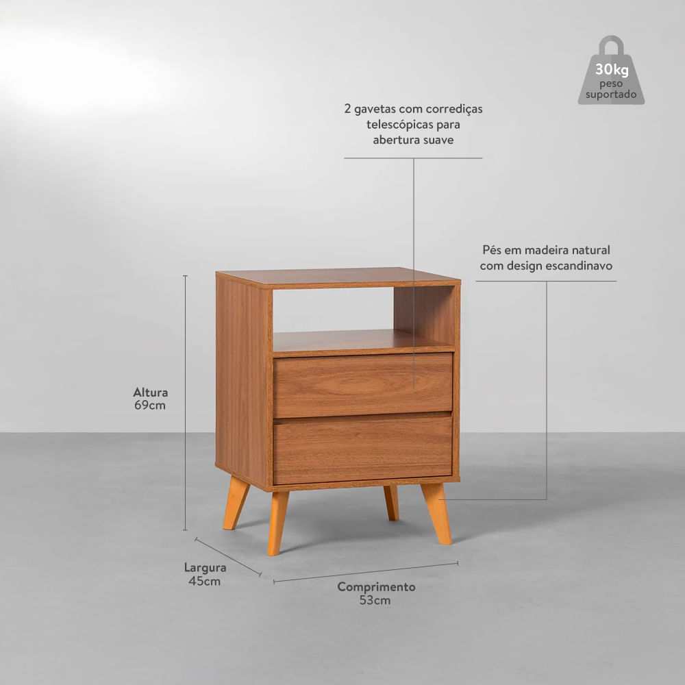 hero mesa de cabeceira 2gav e 1 nicho